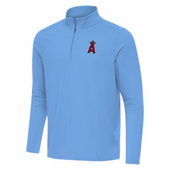 Los Angeles Angels Antigua Intent Quarter-Zip Top - Powder Blue Tops