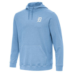 Detroit Tigers Antigua Cloud Pullover Hoodie - Heather Powder Blue Hoodies