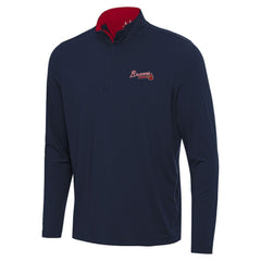 Atlanta Braves Antigua Content Quarter-Zip Top - Navy Tops