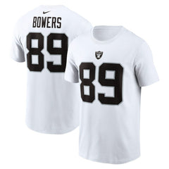Brock Bowers Las Vegas Raiders Name & Number T-Shirt - White T-shirts