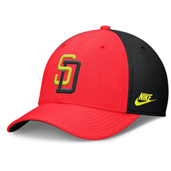 San Diego Padres Nike Neon 90s Rise SwooshFlex Hat - Crimson/Black Hats