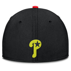 Philadelphia Phillies Nike Neon 90s Rise SwooshFlex Hat - Crimson/Black Hats