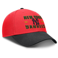 New York Yankees Nike Neon 90s Rise Adjustable Hat - Crimson/Black Hats