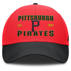 Pittsburgh Pirates Nike Neon 90s Rise Adjustable Hat - Crimson/Black Hats