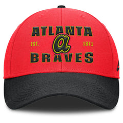Atlanta Braves Nike Neon 90s Rise Adjustable Hat - Crimson/Black Hats