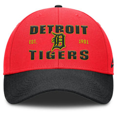 Detroit Tigers Nike Neon 90s Rise Adjustable Hat - Crimson/Black Hats
