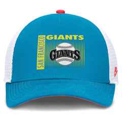 San Francisco Giants Nike Neon 90s Rise Structured Performance Adjustable Trucker Hat - Blue Hats
