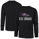 Baltimore Ravens '47 Rise and Conquer Franklin Long Sleeve T-Shirt - Black T-shirts