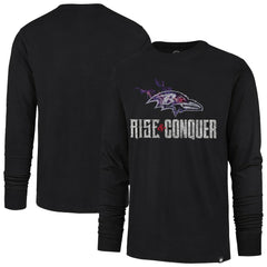 Baltimore Ravens '47 Rise and Conquer Franklin Long Sleeve T-Shirt - Black T-shirts