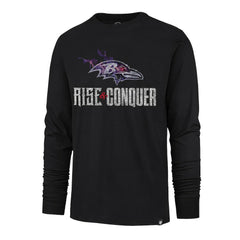 Baltimore Ravens '47 Rise and Conquer Franklin Long Sleeve T-Shirt - Black T-shirts