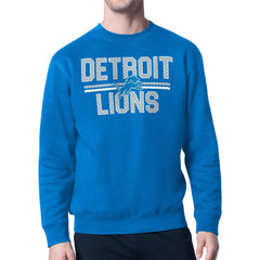 Detroit Lions Starter Mesh Look Retro Team Logo Pullover Sweatshirt - Blue Pullover