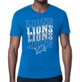 Detroit Lions Starter Four Team Name Retro Logo T-Shirt - Blue T-shirts