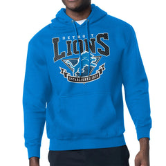 Detroit Lions Starter ‘80s Inspired Pullover Hoodie - Blue Hoodies