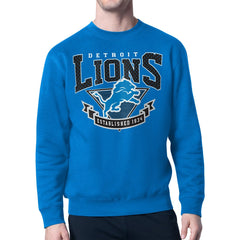 Detroit Lions Starter ‘80s Inspired Pullover Sweatshirt - Blue Pullover