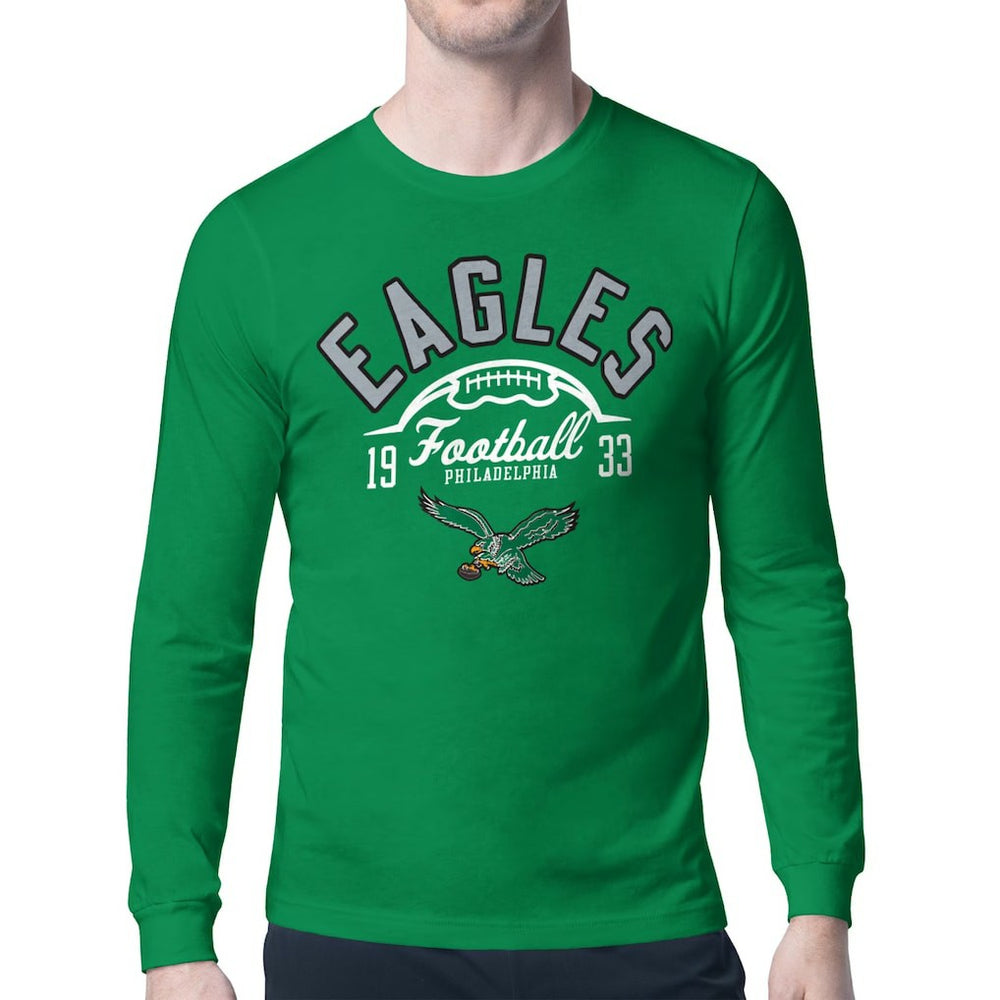 Philadelphia Eagles Starter Half Ball Retro Logo Long Sleeve T-Shirt - Kelly Green T-shirts