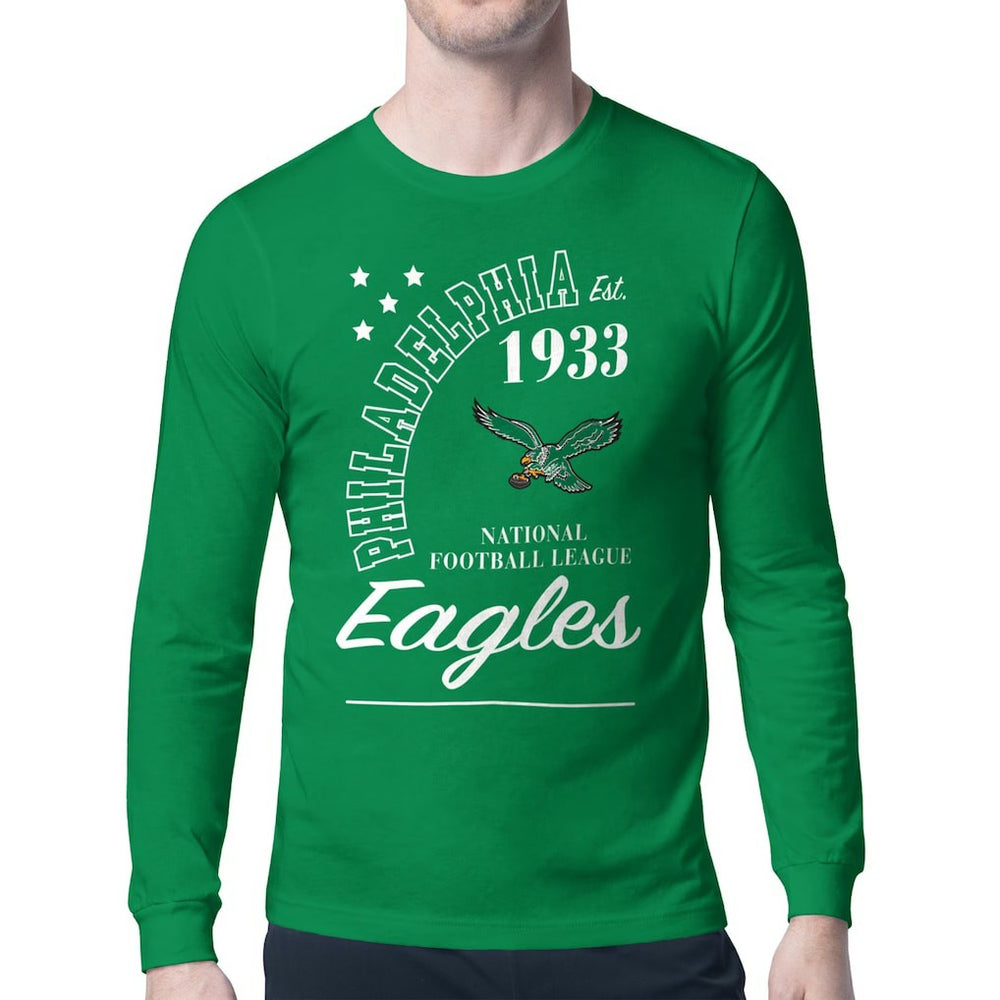 Philadelphia Eagles Starter Retro Team Logo Long Sleeve T-Shirt - Kelly Green T-shirts