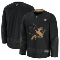 San Jose Sharks Fanatics 2024 Military Appreciation Practice Jersey - Black | US 202439755