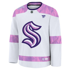 Seattle Kraken Fanatics 2024 Hockey Fights Cancer Practice Jersey - White | US 202439774