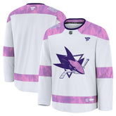 San Jose Sharks Fanatics 2024 Hockey Fights Cancer Practice Jersey - White | US 202439797
