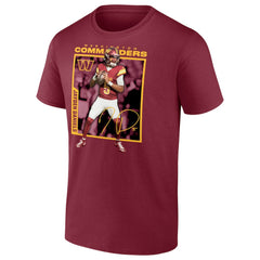 Jayden Daniels Washington Commanders Player Frame T-Shirt - Burgundy T-shirts