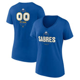 Buffalo Sabres Women's Personalized Name & Number Midfielder V-Neck T-Shirt - Royal | US 202441141