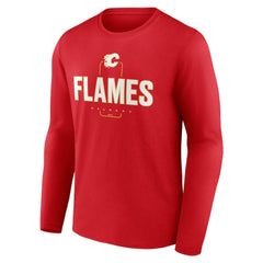 Calgary Flames Personalized Name & Number Midfielder Long Sleeve T-Shirt - Red | US 202441142