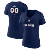 Colorado Avalanche Women's Personalized Name & Number Midfielder V-Neck T-Shirt - Navy | US 202441161