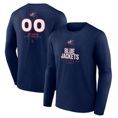 Columbus Blue Jackets Personalized Name & Number Midfielder Long Sleeve T-Shirt - Navy | US 202441162