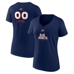 Columbus Blue Jackets Women's Personalized Name & Number Midfielder V-Neck T-Shirt - Navy | US 202441166