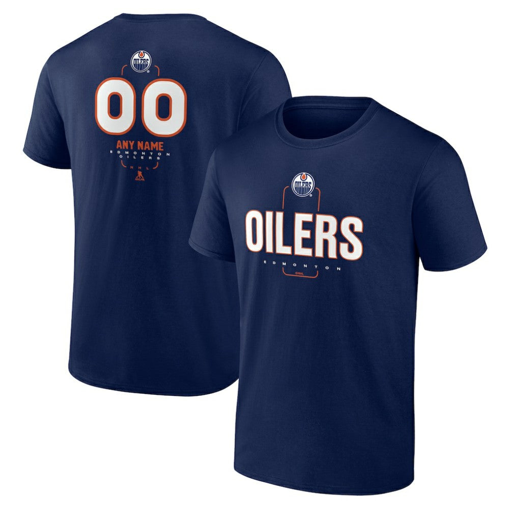 Edmonton Oilers Personalized Name & Number Midfielder T-Shirt - Navy | US 202441173