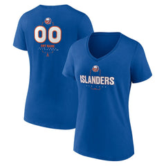 New York Islanders Women's Personalized Name & Number Midfielder V-Neck T-Shirt - Royal | US 202441200