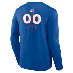 New York Rangers Personalized Name & Number Midfielder Long Sleeve T-Shirt - Blue | US 202441201