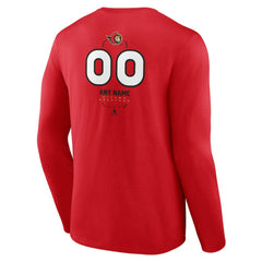 Ottawa Senators Personalized Name & Number Midfielder Long Sleeve T-Shirt - Red | US 202441206