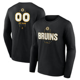Boston Bruins Personalized Name & Number Midfielder Long Sleeve T-Shirt - Black | US 202441335