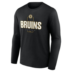 Boston Bruins Personalized Name & Number Midfielder Long Sleeve T-Shirt - Black | US 202441335