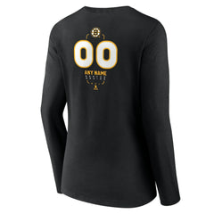 Boston Bruins Women's Personalized Name & Number Midfielder Long Sleeve V-Neck T-Shirt - Black | US 202441338