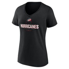 Carolina Hurricanes Women's Personalized Name & Number Midfielder V-Neck T-Shirt - Black | US 202441344