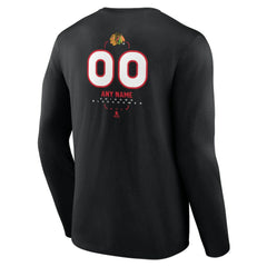 Chicago Blackhawks Personalized Name & Number Midfielder Long Sleeve T-Shirt - Black | US 202441345