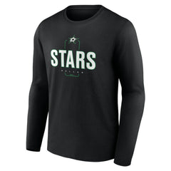 Dallas Stars Personalized Name & Number Midfielder Long Sleeve T-Shirt - Black | US 202441350