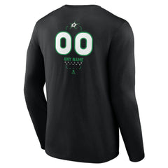 Dallas Stars Personalized Name & Number Midfielder Long Sleeve T-Shirt - Black | US 202441350