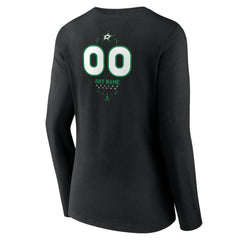 Dallas Stars Women's Personalized Name & Number Midfielder Long Sleeve V-Neck T-Shirt - Black | US 202441353