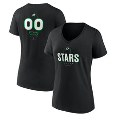 Dallas Stars Women's Personalized Name & Number Midfielder V-Neck T-Shirt - Black | US 202441354