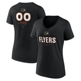 Philadelphia Flyers Women's Personalized Name & Number Midfielder V-Neck T-Shirt - Black | US 202441374