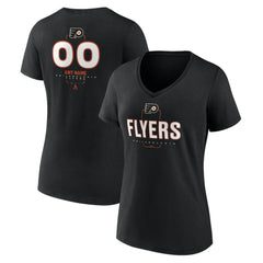Philadelphia Flyers Women's Personalized Name & Number Midfielder V-Neck T-Shirt - Black | US 202441374