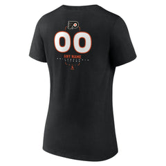 Philadelphia Flyers Women's Personalized Name & Number Midfielder V-Neck T-Shirt - Black | US 202441374