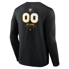 Pittsburgh Penguins Personalized Name & Number Midfielder Long Sleeve T-Shirt - Black | US 202441375