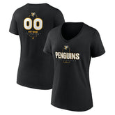 Pittsburgh Penguins Women's Personalized Name & Number Midfielder V-Neck T-Shirt - Black | US 202441379