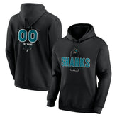 San Jose Sharks Personalized Name & Number Midfielder Pullover Hoodie - Black | US 202441381