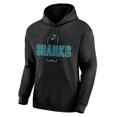 San Jose Sharks Personalized Name & Number Midfielder Pullover Hoodie - Black | US 202441381