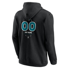 San Jose Sharks Personalized Name & Number Midfielder Pullover Hoodie - Black | US 202441381